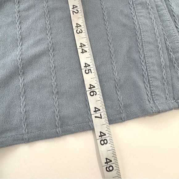 SkyLar Rose Dust Blue Maxi Buttoned Tunic Dress /Duster High Cut Side Slits Sz S - Picture 11 of 13